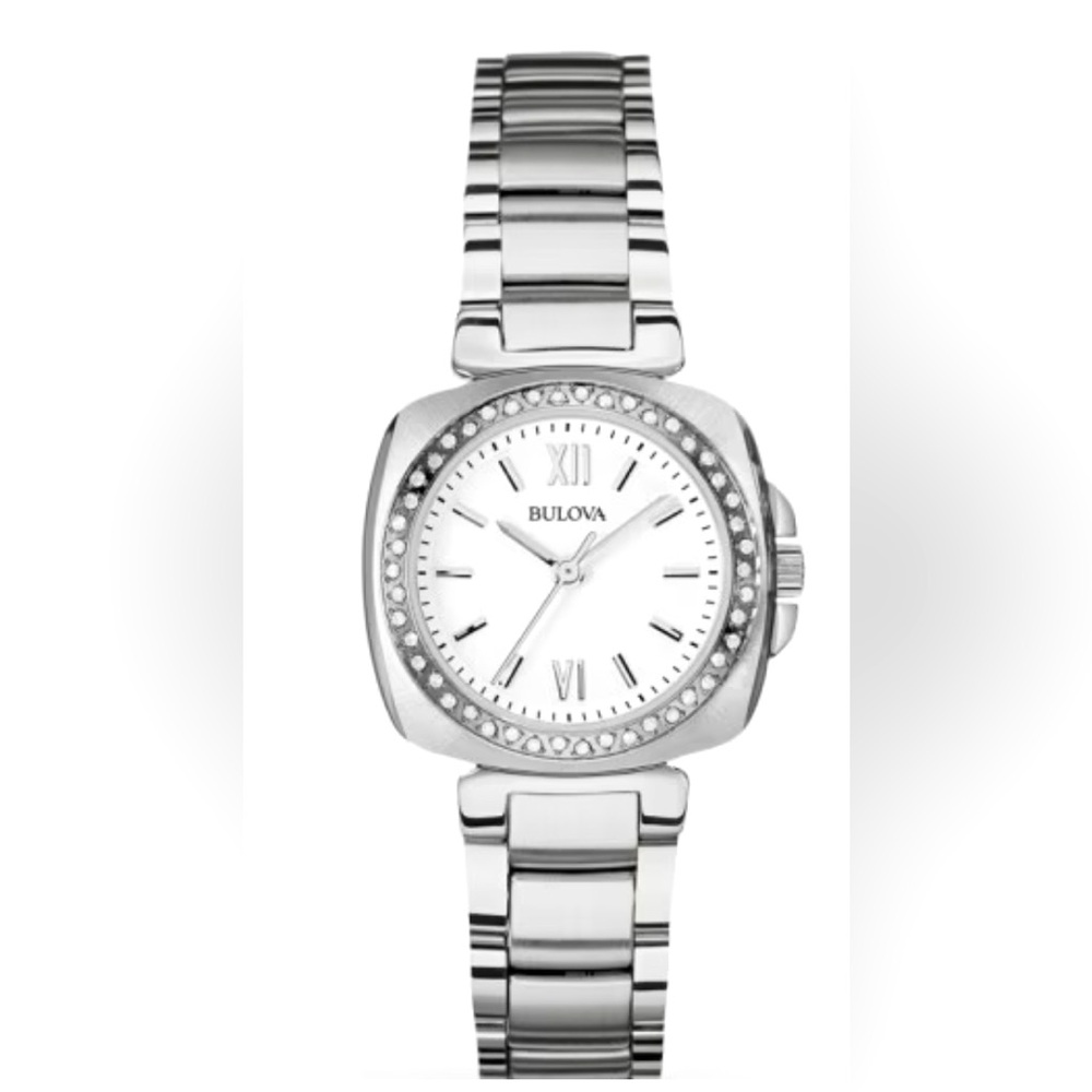 BULOVA Diamond Gallery White Dial Stainless Steel Ladies Watch